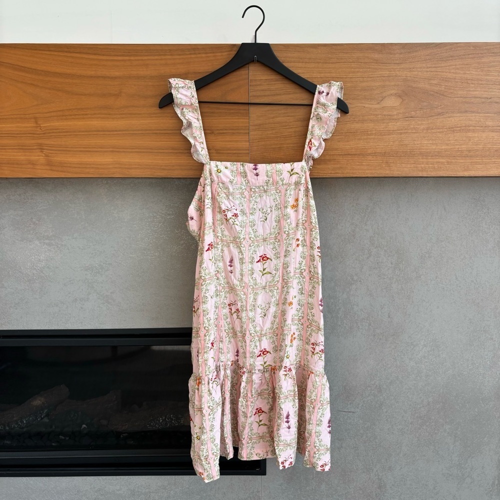 Agua Bendita x Target‎ Dainty Floral Tile Print Flutter Sleeve Mini Dress, Sz XL